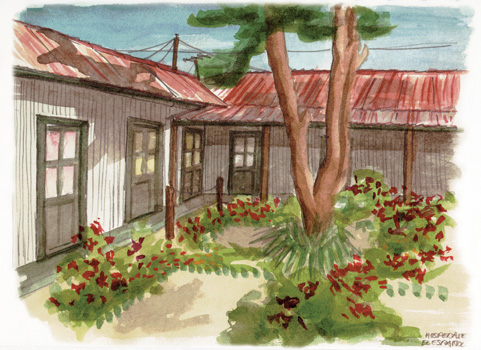 croquis pension el espagnol puerto piramides